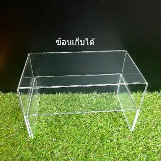 ชั้นวางของอะคริลิคหนา3มิล กว้าง12ซม.ยาว21ซม.1คู่ ชั้นวางโมเดล U L