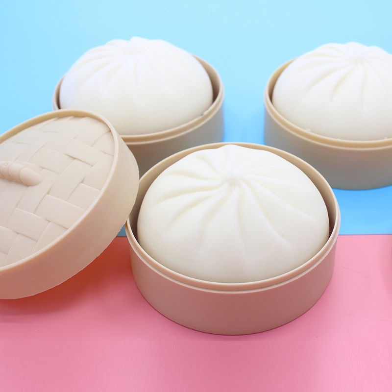 การบีบอัดสิ่งประดิษฐ์ซาลาเปาขนาดใหญ่บีบเพลงจำลอง Xiaolongbao แป้งทอดแท่งเด้งช้าของขวัญของเล่นคลายการบีบอัดสำหรับนักเรียน