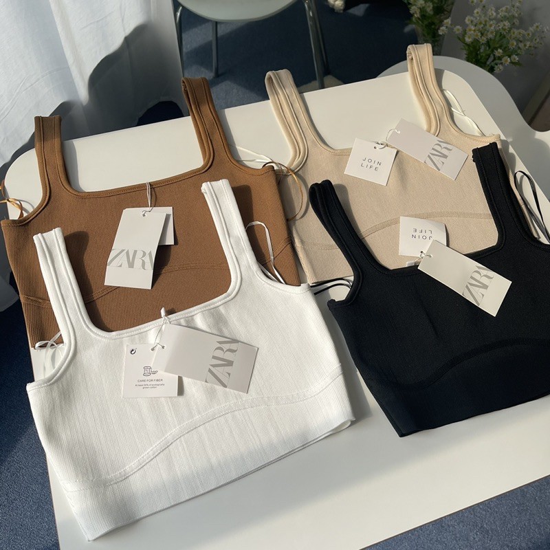 Crop ZARA งานเดียวกับใน shop เหมือนทุกจุดโซคิ้วมาก🌈🍑🧡