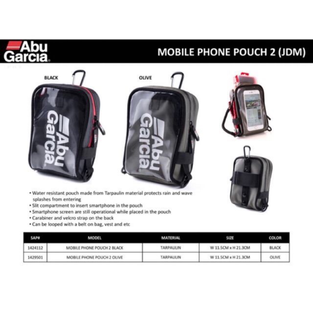 กระเป๋าใส่โทรศัพท์มือถือ Abu Garcia 2 (JDM) สีดํา