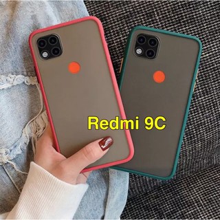 [ส่งจากไทย] Case Xiaomi Redmi 9C ปุ่มสี เคสปุ่มสีผิวด้าน ขอบนิ่มหลังแข็ง เคสกันกระแทก เคส