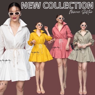 MiRRoRSiSTER’s LaLiL SHiRT DReSS #20317.4 เดรสเชิ้ต เดรสคอปก เดรสเชิ้ตกระโปรงบาน เดรสเชิ้ตทรงสวย เดรสทำงาน เชิ้ตยาว