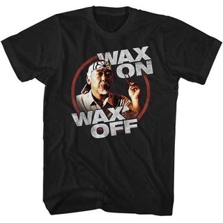 เสื้อยืดอินเทรนด์ผู้ชายอินเทรนด์ผู้หญิงเสื้อยืด พิมพ์ลาย Karate Kid Wax On Wax Off Mr Miyagi สไตล์คลาสสิก สําหรับผู้ใหญ่