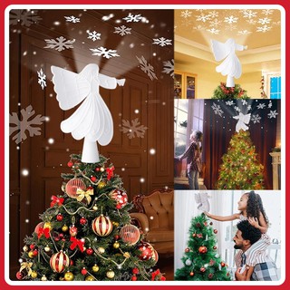 ⭐️NEW⭐️ไฟตกแต่งตกแต่งต้นคริสต์มาส ไฟประดับ ไฟตกแต่ง (รูปนางฟ้า) Christmas Tree Topper LED Star Top Light Projection Lamp