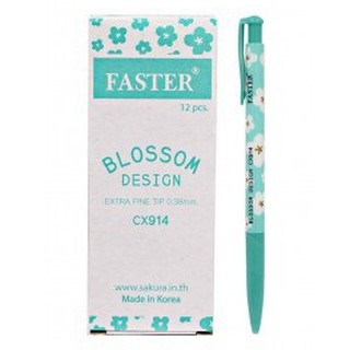 FASTER BLOSSOM CX914 ปากกาลูกลื่นบอสซั่ม 12ด้าม/กล่อง