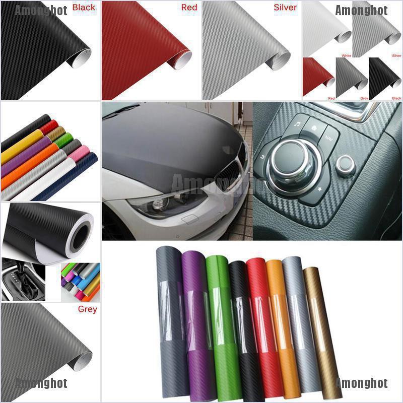 Amonghot 3D Carbon Fiber Matte Vinyl Film Car Sheet Wrap Roll Sticker ...