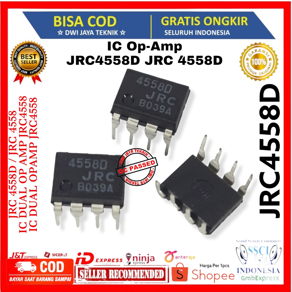 JRC 4558D / JRC 4558 / IC DUAL OP AMP JRC4558 / IC DUAL OPAMP JRC4558
