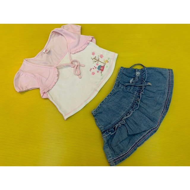 ชุดเสื้อกระโปรงเด็กผู้หญิง ยี่ห้อ Little Wacoal size 80 #Little Wacoal