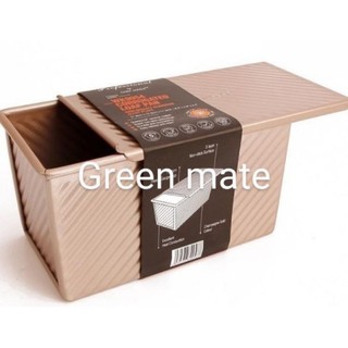 Green mate พิมพ์กล่องขนมเคลือบเทปล่อนสีทอง ขนาด 19.3×10.7 สูง 11 ซม.