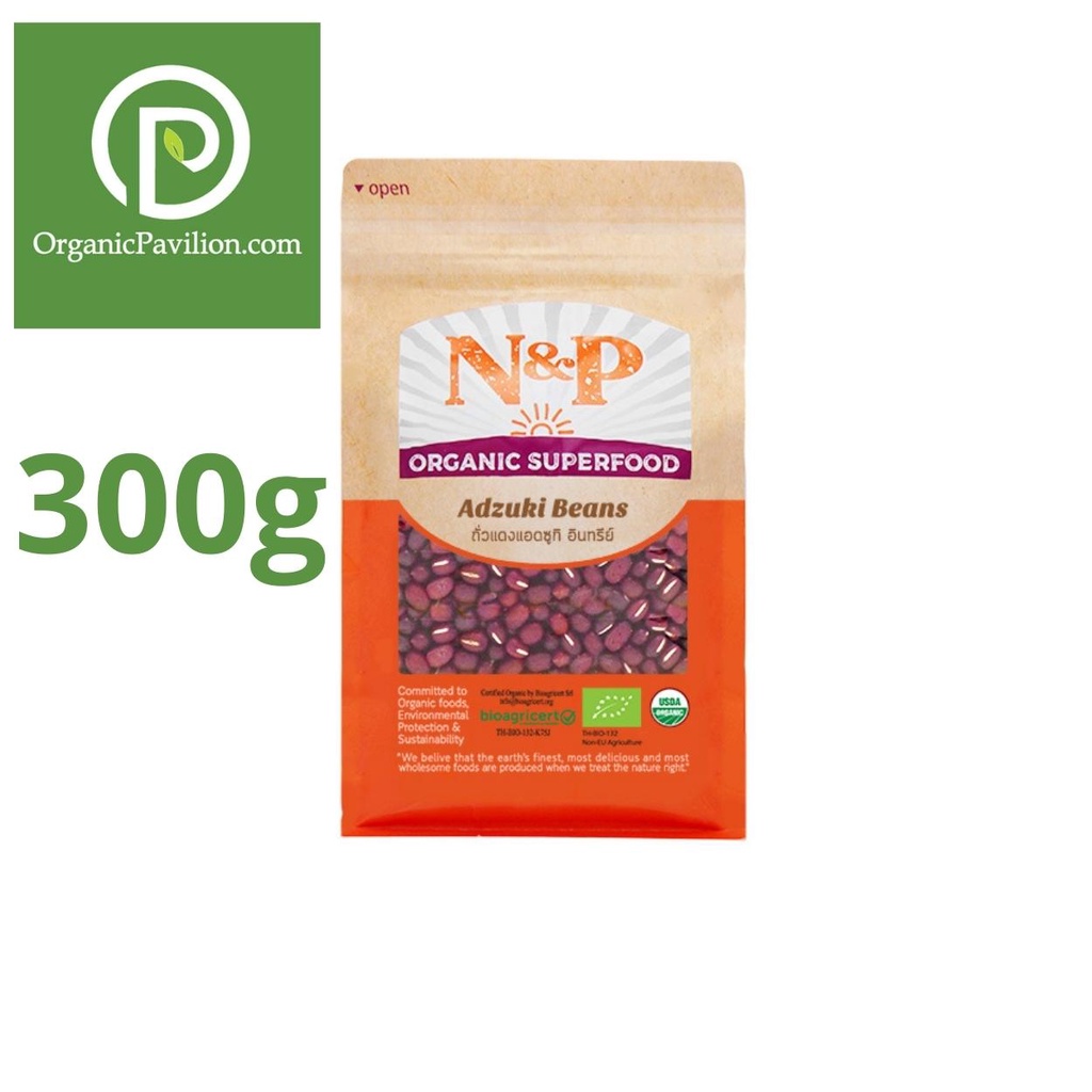 Natural & Premium N&P Organic ถั่วแดงแอดซูกิ Organic Adzuki Beans (300g)