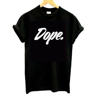 [100% Cotton] เสื้อยืดลําลอง แขนสั้น พิมพ์ลาย DOPE KANYE WEST RIHANNA JAYZ FESTIVAL HIP HOP WEED AMSTERDAM SPLIFF สีดํา