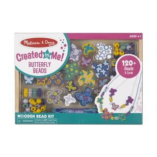 [120ชิ้น+เชือก5สี] รุ่น 4179 ชุดร้อยลูกปัด (ผีเสื้อ) Melissa &amp; Doug Bead Set - Butterfly Friends DIY อย่างดี ทนทาน ปลอดภัย รีวิวดีใน Amazon USA ครบชุดพร้อมให้ลงมือประดิษฐ์ตกแต่ง ของเล่น มาลิซ่า 4 ขวบ