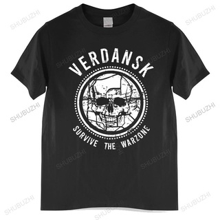 เสื้อยืดผ้าฝ้ายพรีเมี่ยม เสื้อยืด ผ้าฝ้าย พิมพ์ลายแผนที่เกมเมอร์ Teamzad Verdansk Survive The Warzone It is Your Duty แฟ