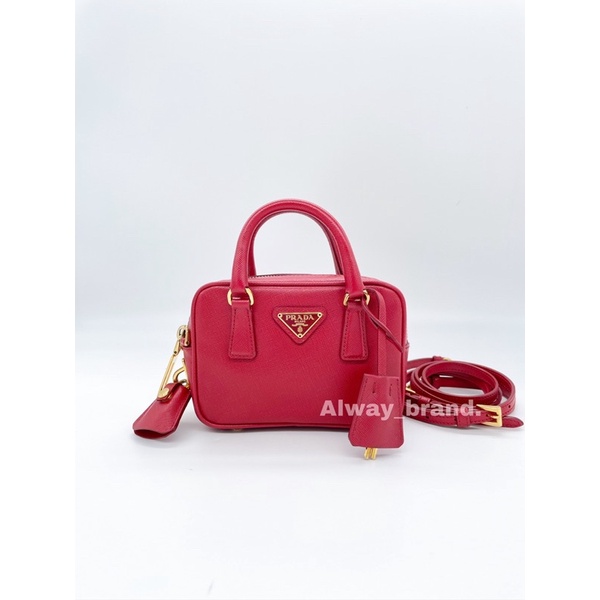 Prada saffiano lux mini crossbody bag