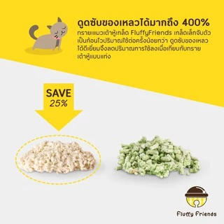 ทรายเต้าหู้เกล็ด Fluffy Friends ทรายแมวเต้าหู้เกล็ด x 1 ถุง