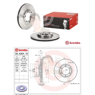 09 A304 10 จานเบรค ล้อ F (ยี่ห้อ BREMBO) รุ่น Std MITSUBISHI Strada 4x2 ปี1995