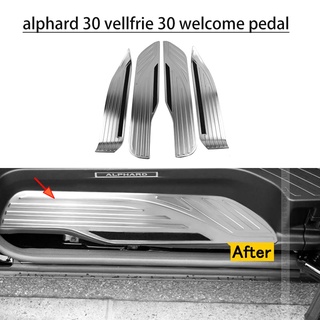 แผ่นเหยียบประตู สเตนเลส กันลื่น ลายตัวอักษร alphard 30 vellfire 30(2015-2023)agh30 anh30 4 ชิ้น car mat carpet car floor mat