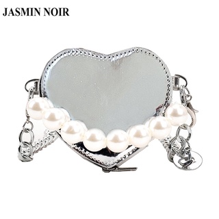 Jasmin Noir กระเป๋าสะพายไหล่ สะพายข้าง หนัง PU สายโซ่ ขนาดเล็ก ลายหัวใจ สําหรับผู้หญิง