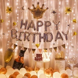 🔥ส่งด่วน🔥 Set ลูกโป่งวันเกิด (แถมกระบอกสูบลูกโป่ง) set Happy Birthday balloon ตกแต่งงานปาร์ตี้ ปาร์ตี้วันเกิด meitely