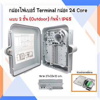 กล่องสำหรับพักจุดเชื่อมต่อสายไฟเบอร์ออฟติก 24 Port แบบกันน้ำ (OUTDOOR)