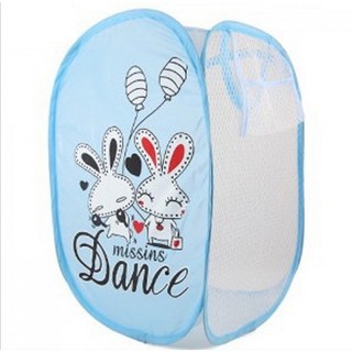 ตะกร้าใส่ผ้า ลายการ์ตูน Rabbit  พับเก็บได้