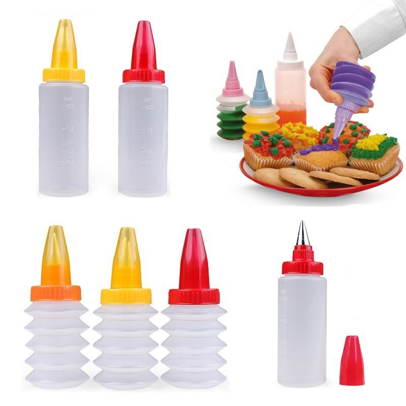 Reusable Icing Piping ขวดหัวฉีดเครื่องตกแต่งขนมหวาน Bake DIY เครื่องมือตกแต่งเบเกอรี่เครื่องมือ