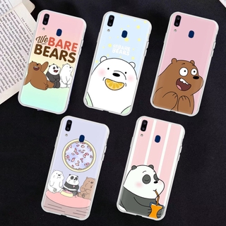 WE BARE BEAR เคสโทรศัพท์ใสลายหมีสําหรับ Samsung A10 A10S A20 A30 A20S A40 A40S A20E A11 A51 A71