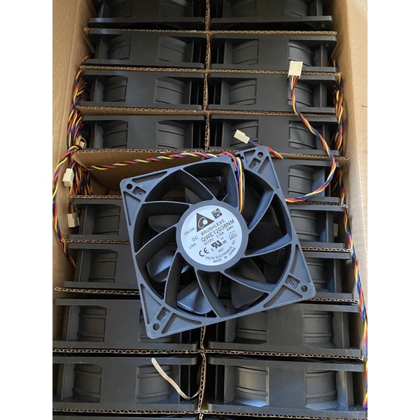 [พร้อมส่ง] (ถุกที่สุด) พัดลม Delta QFR1212GHE 6000 RPM FAN ASIC S9/L3+/S19/Rig GPUและรุ่นอื่นๆ Fan 1