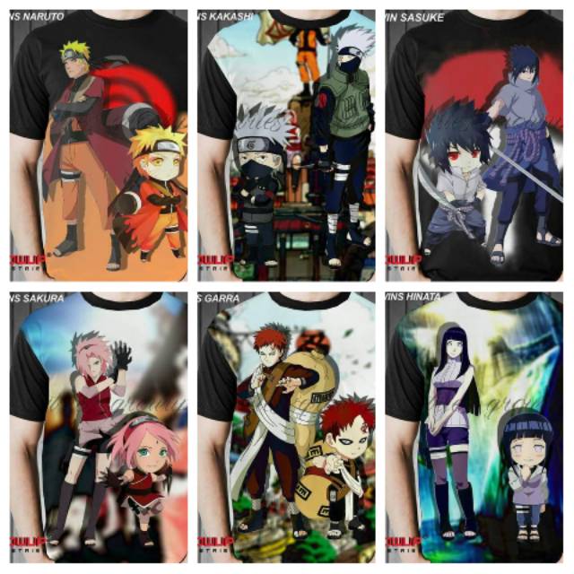 NARUTO SHIPUDEN เสื้อยืด NARUTO SASUKE เสื้อยืด NARUTO SAKURA เสื้อยืด HINATA เสื้อยืด KAKASHI HATAK
