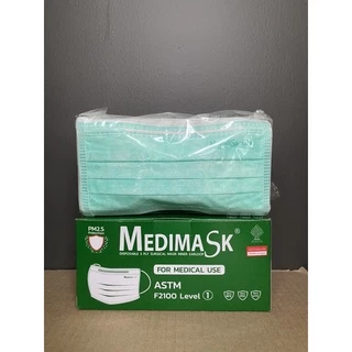 หน้ากากอนามัย Medimask 3ชั้น 50ชิ้นต่อกล่อง พร้อมส่ง ใช้ในโรงพยาบาล เกรดการแพทย์
