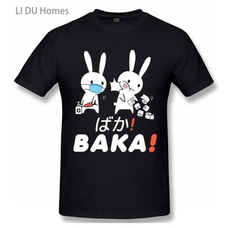 Baka Slap Funny Anime Rabbit Toilet Paper Shortage T Shirt Oversize Short Sleeve Streetwear T-shirts