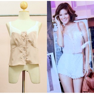 **ส่งฟรี!! เสื้อกล้ามสายเดี่ยว สีชมพูนู๊ด สไตล์ Milin พร้อมส่ง
