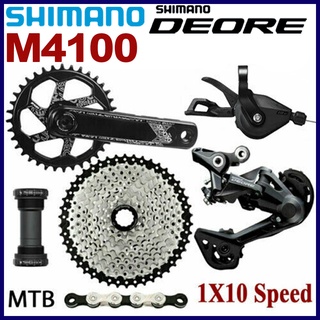 Shimano Deore M4100 กลุ่มความเร็ว 10 ระดับ 165 มม. 170 มม. 1x10 สําหรับจักรยานเสือภูเขา