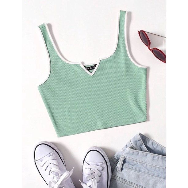 เสื้อ ครอป top สีเขียวมิ้นท์ SHEIN แท้ XS,S,M,L,XL พร้อมส่ง