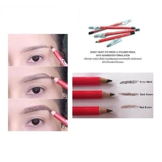 ♦️ของแท้·ส่งด่วน·ถูก♦️Sweet Heart Eyebrow & Eyeliner Pencil : สวีทฮาร์ท ดินสอเขียนคิ้ว ขอบตา กบเหลา x 1 ชิ้น dayse