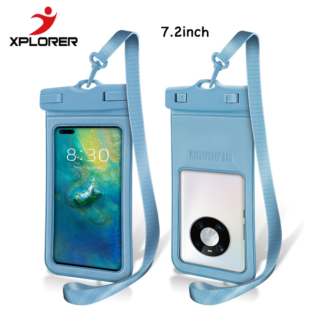 กระเป๋าใส่โทรศัพท์มือถือ PVC แบบใส กันน้ํา กันฝน ขนาด 7.2 นิ้ว สําหรับว่ายน้ํา