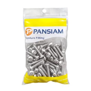 สกรูเกลียวปล่อยหัวกลม|Pan-PAN-SIAM-รุ่น-TP-610-ขนาด-6-x-1-นิ้ว-(แพ็ค-100-ตัว)-สีนิกเกิล Round head self-tapping screws|P