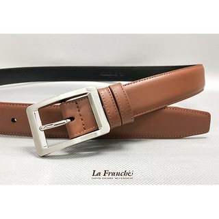 La Franche - Working Belt เข็มขัดหนังวัวแท้ Nappa สีน้ำตาล พร้อมหัวเข็มขัดนิกเกิ้ล  #3W0039