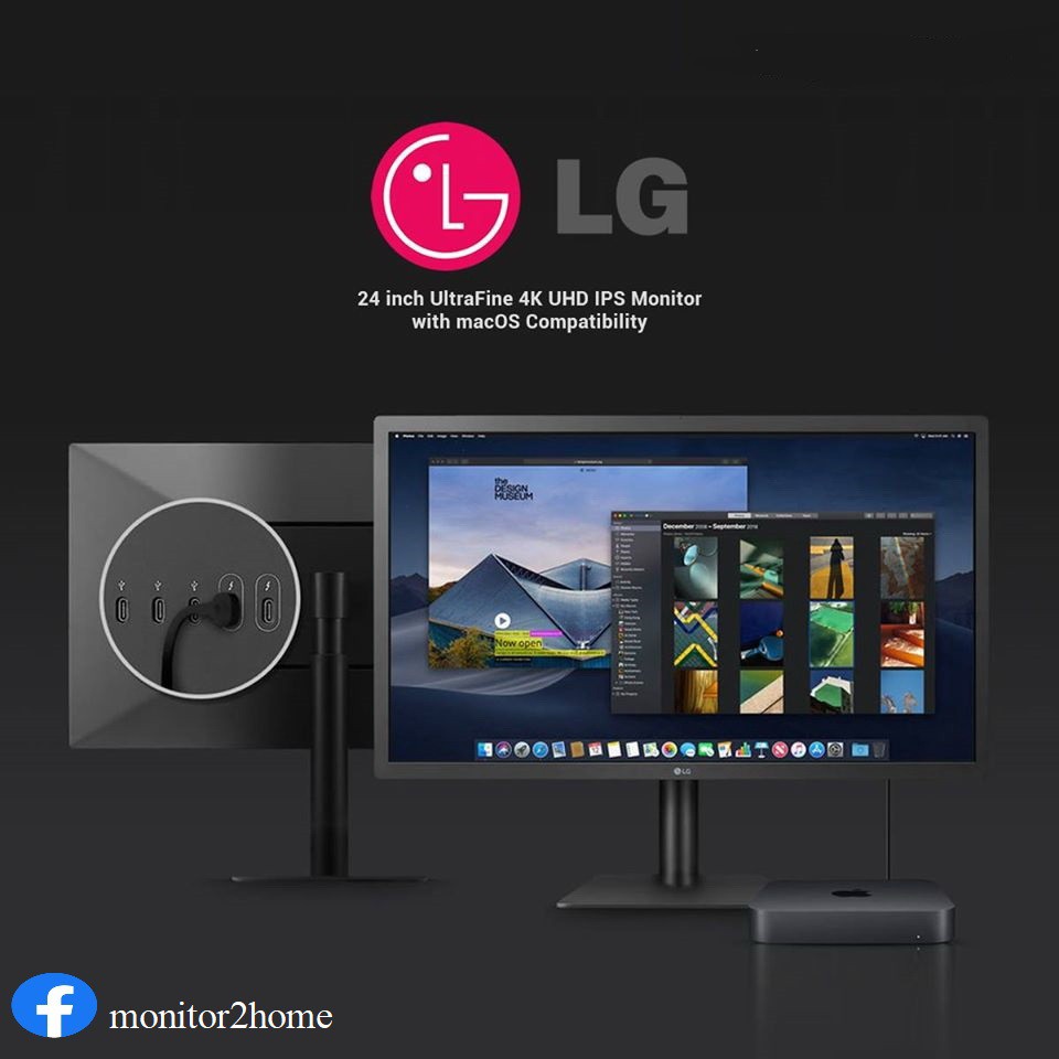 LG 24MD4KLB 24 Inch UltraFine 4K UHD IPS Monitor with macOS