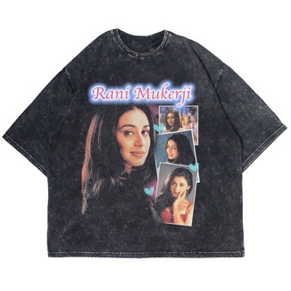 เสื้อยืดผ้าฝ้ายพิมพ์ลายแฟชั่นเสื้อยืดแขนสั้น พิมพ์ลาย RANI MUKERJI โอเวอร์ไซซ์ (เสื้อยืดซักได้)