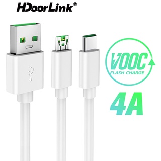 Hdoorlink 5V 4A สายเคเบิล Micro USB สําหรับ OPPO VOOC แฟลชชาร์จวันที่ สายชาร์จ 7 Pin สายชาร์จ Micro USB สายชาร์จด่วน