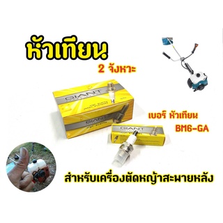 หัวเทียนเครื่องตัดหญ้าสะพายหลัง และรุ่นอื่น ๆ GIANT BM6-GA