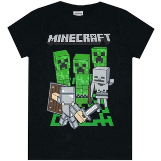 [100% Cotton] เสื้อยืดแขนสั้นลําลอง ผ้าฝ้าย 100% พิมพ์ลายโลโก้ Minecraft Adventure ขนาดใหญ่ สีดํา พลัสไซซ์ XS-3XL ของขวั