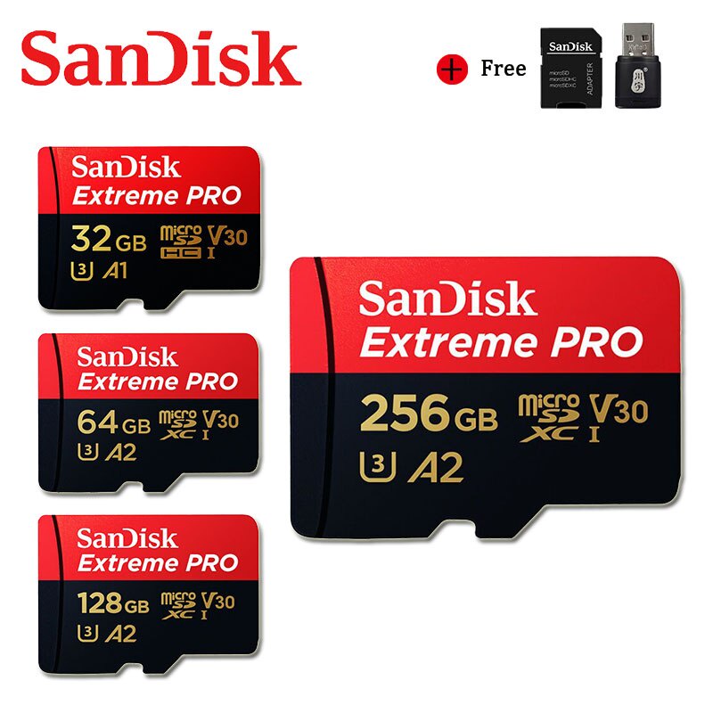 Extreme Pro Micro SD Card 128GB 64GB 32GB 256GB 400GB U3 V30 4K Memory Card Flash Card Microsd SD/TF Card For phone