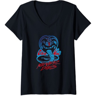 [S-5XL]เสื้อยืดคอวี ผ้าฝ้าย พิมพ์ลาย Never Dies Cobra สําหรับผู้ชาย