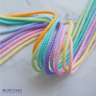 MOMOTARA No. 53467 เชือกกลม Tubular Braid ขนาด 0.4 CM ยาว 36 หลา เชือก เทป diy วัสดุตกแต่ง Rope Cord