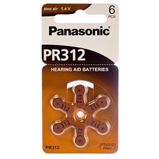 ถ่านเครื่องช่วยฟัง Panasonic A312 ,ZA312 ,PR41 1.4V 1แพค มี6ก้อน