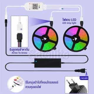 【รับประกัน10ปี】ไฟเเต่งห้อง ไฟ LED แบบเส้น RGB การซิงโครไนซ์เพลง การไล่ระดับสีที่มีสีสัน ขนาด 5ม.