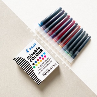 หลอดหมึกซึม หมึกหลอด PILOT Parallel Ink Cartridge เซตคละสี 12 หลอด (ใช้กับรุ่น Parallel)