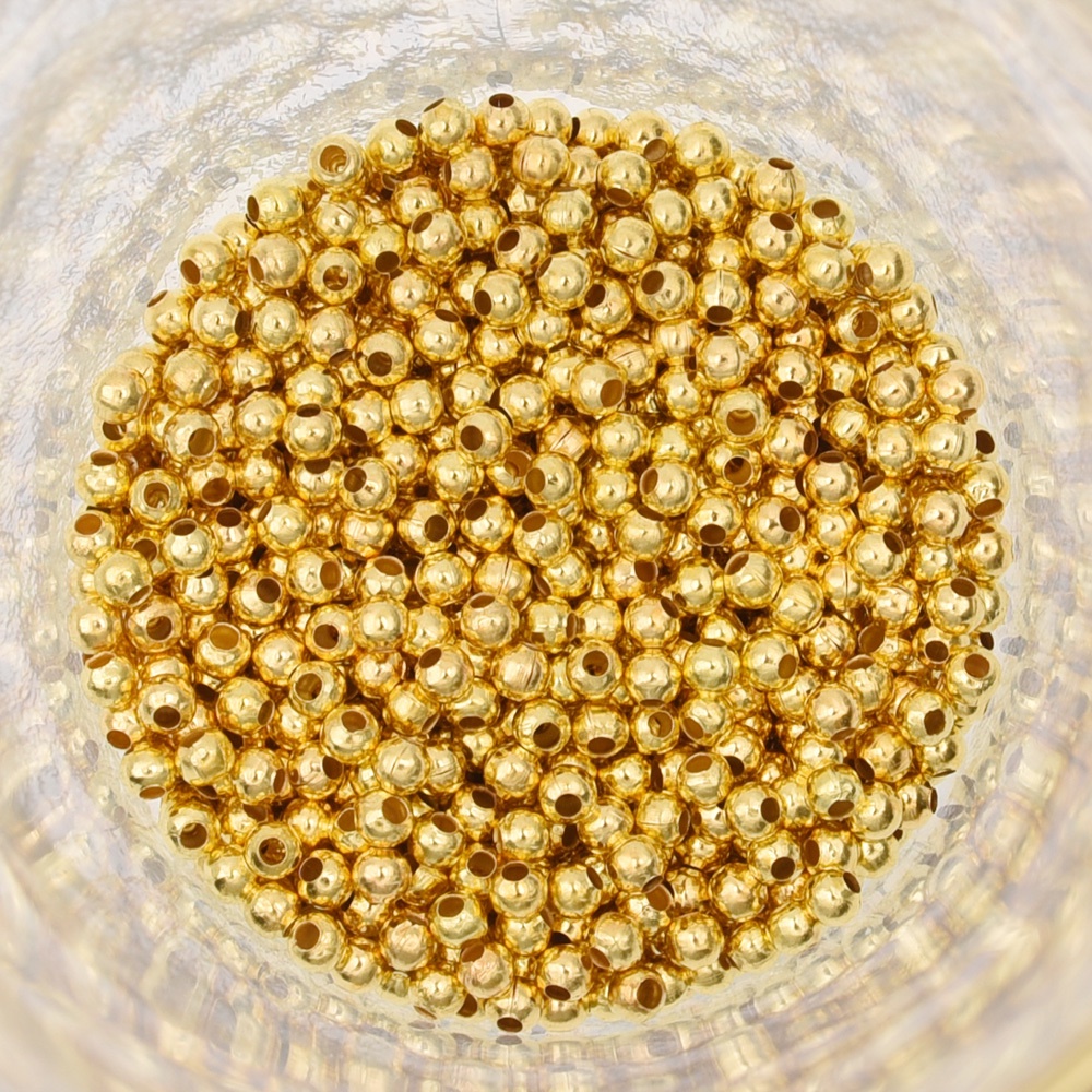 ลูกปัดโลหะ สีทอง และสีบรอนซ์ 3 มม. สําหรับทําเครื่องประดับ DIY 1000 ชิ้น